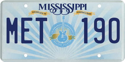 MS license plate MET190