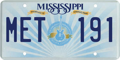 MS license plate MET191