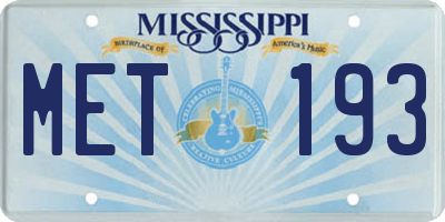 MS license plate MET193