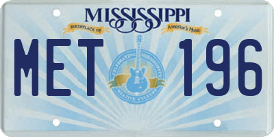 MS license plate MET196