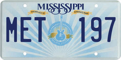 MS license plate MET197