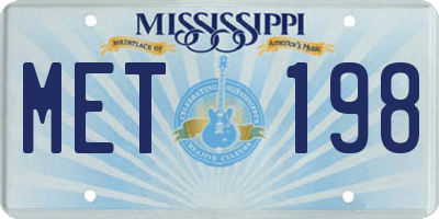 MS license plate MET198