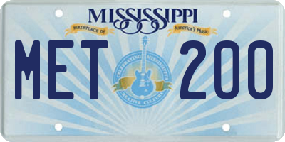 MS license plate MET200