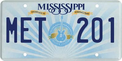 MS license plate MET201