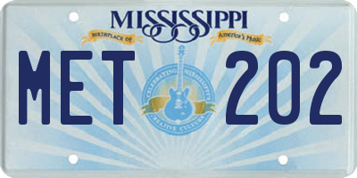 MS license plate MET202
