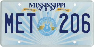 MS license plate MET206