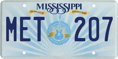 MS license plate MET207