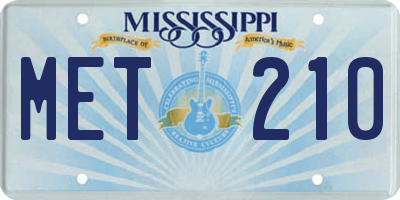 MS license plate MET210