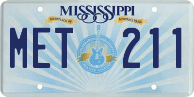 MS license plate MET211