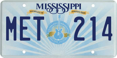 MS license plate MET214