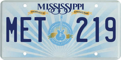 MS license plate MET219
