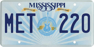 MS license plate MET220