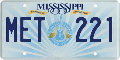 MS license plate MET221