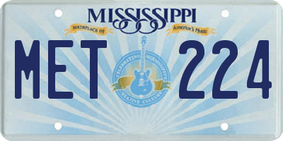 MS license plate MET224