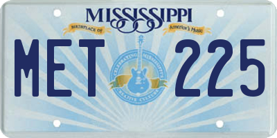 MS license plate MET225