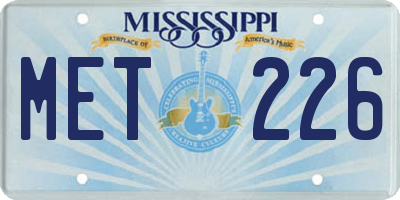 MS license plate MET226