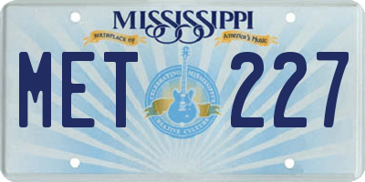 MS license plate MET227