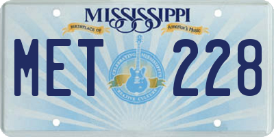 MS license plate MET228