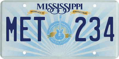MS license plate MET234