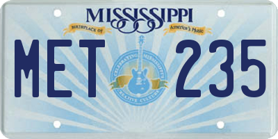 MS license plate MET235