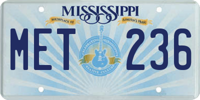MS license plate MET236