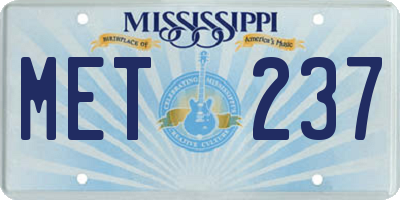 MS license plate MET237