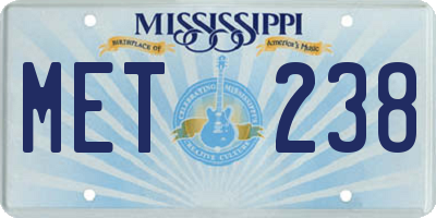 MS license plate MET238