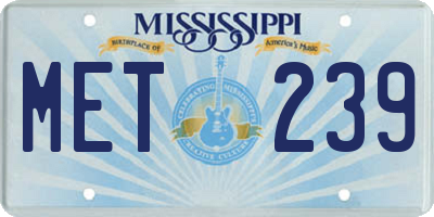 MS license plate MET239