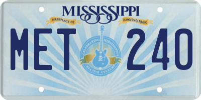 MS license plate MET240