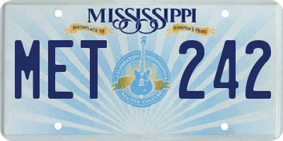 MS license plate MET242