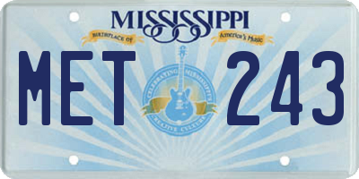 MS license plate MET243