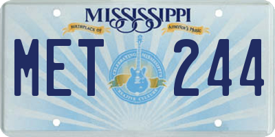 MS license plate MET244
