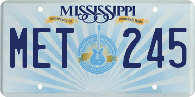 MS license plate MET245