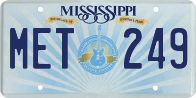MS license plate MET249