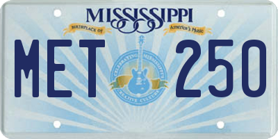 MS license plate MET250