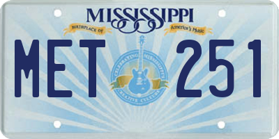 MS license plate MET251