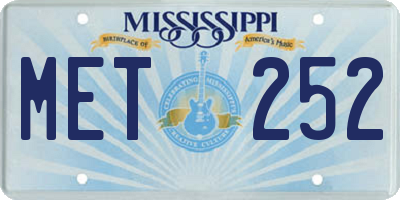 MS license plate MET252