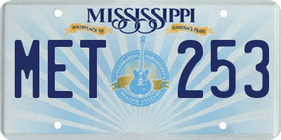 MS license plate MET253