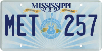 MS license plate MET257