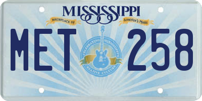 MS license plate MET258