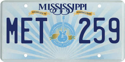 MS license plate MET259