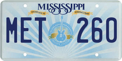 MS license plate MET260