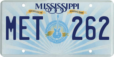 MS license plate MET262