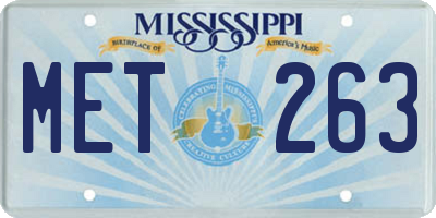 MS license plate MET263