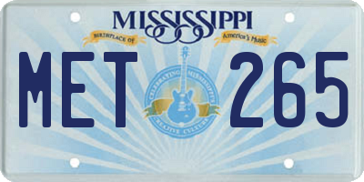 MS license plate MET265