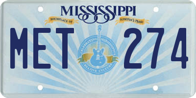 MS license plate MET274