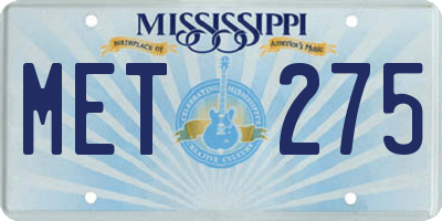 MS license plate MET275