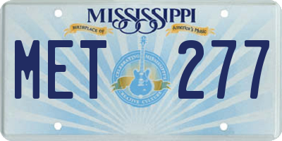 MS license plate MET277