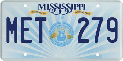 MS license plate MET279