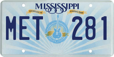 MS license plate MET281